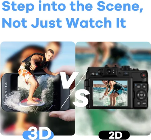 Miniatura 7 de KanDao QooCam EGO - Cámara 3D VR con Visor Integrado, Fotos de 24MP/8K Videos de 4K 60FPS con Visualización Instantánea 3D Estereoscópica, Negro