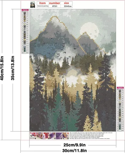 Miniatura 2 de abcGoodefg Kits de Arte de Diamantes para Adultos Paquete de 6, Pinturas de Arte de Diamantes 5D DIY Conjunto de Paisaje de Montaña Taladro Completo