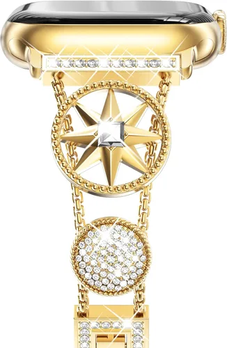 Miniatura 23 de NewWays for Apple Watch Band Series 11 10 46mm 42mm Series 9/8/7 41mm 45mm Series 6/5/4 40mm 44mm Series 3 42mm 38mm Women, Sparkling Bling Diamonds