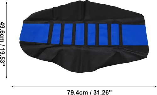 Miniatura 3 de X AUTOHAUX Funda universal para asiento de motocicleta de cuero sintético suave con amortiguación antideslizante, azul y negro