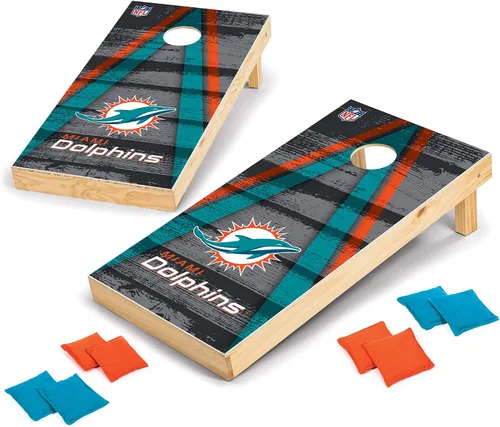 Miniatura 19 de Wild Sports - Set para jugar al cornhole (meter sacos pequeños en un agujero) con tablero de madera de 2 x 4 pies y 8 sacos con frijoles, diseño