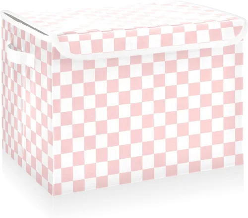 Miniatura 16 de CaTaKu Contenedores grandes de tela con tapas, cajas de almacenamiento de bastones de caramelo de Navidad con asas para organizar la ropa, cubos