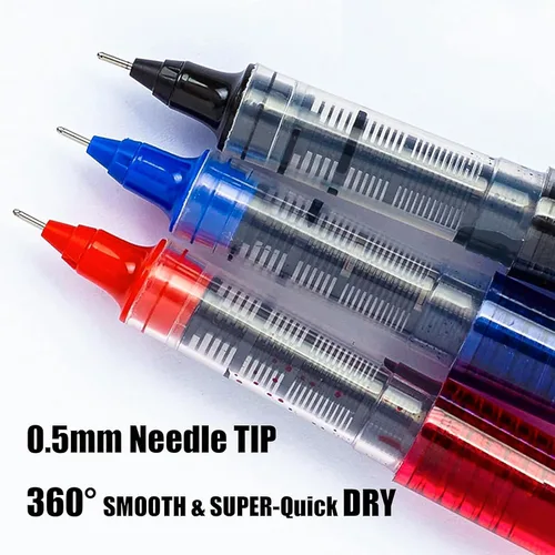 Miniatura 3 de EYEYE Bolígrafos de tinta líquida de 3 colores, 16 paquetes (8 negros, 4 azules y 4 rojos), bolígrafo de gel de secado rápido, punta de aguja fina