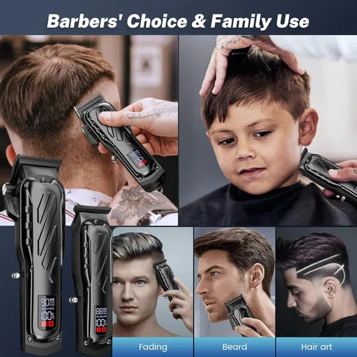Miniatura 6 de Brightup Cortadora de pelo de peluquería [sin escobillas de 9000 RPM e inalámbricas] para hombres, juego de cortaúñas y recortadoras profesionales