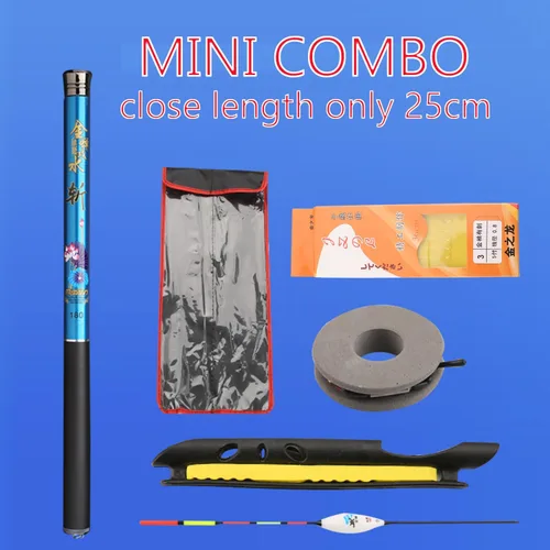 Miniatura 5 de Caña de pescar telescópica Tenkara Combo Longitud de cierre de 10.5 pulgadas Bolsillo de viaje Crappie Rod Inshore Stream Trucha Polo Stream Carpa