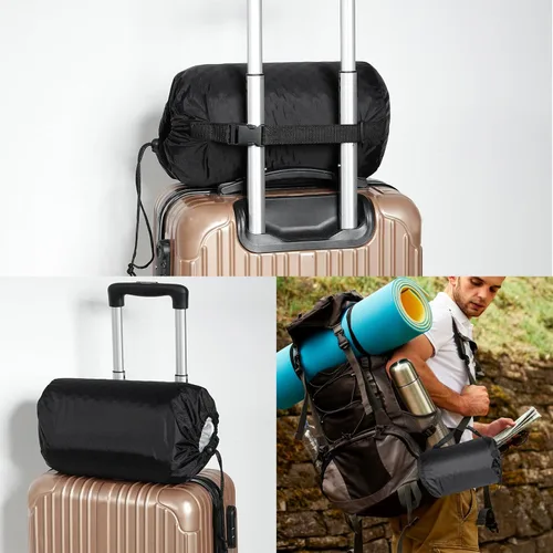 Miniatura 3 de Crisonky Almohada de viaje y campamento: almohada compresible de espuma viscoelástica de firmeza media con bolsa de transporte para mochilero