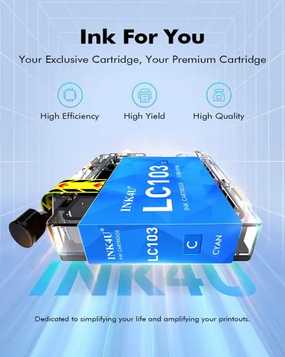 Miniatura 2 de INK4U Cartuchos de tinta compatibles LC103 de repuesto para impresora Brother LC103XL LC101XL con MFC-J870DW MFC-J6920DW MFC-J6520DW MFC-J450DW