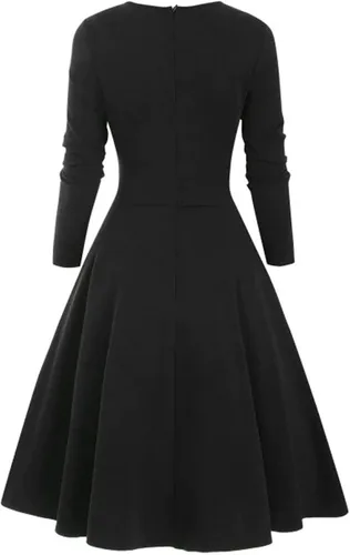 Miniatura 4 de Vestido de punto asimétrico para mujer, de otoño, a la moda, con botones, para el cuello y retazos, para 2022