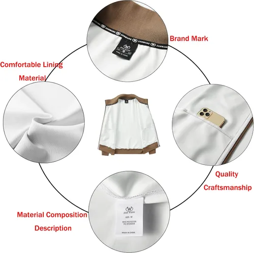Miniatura 6 de W JIANWANG Conjunto deportivo de 2 piezas para hombre con cremallera completa manga larga a cuadros chaquetas y pantalones activos