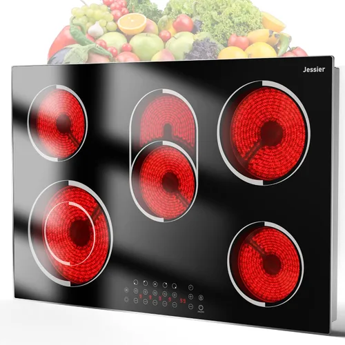 Miniatura 13 de Placa de Cocina Eléctrica de 24 Pulgadas - Placa de Cocina Eléctrica de Cerámica Empotrada de 3 Quemadores, Estufa de Cerámica Radiante con 9