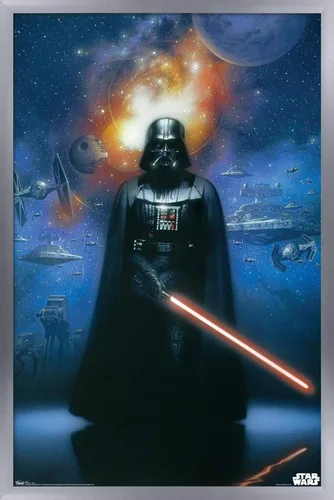 Miniatura 14 de Trends International Star Wars: Saga - Póster de pared de Vader in Space, 14.725 x 22.375 pulgadas, versión enmarcada de madera de granero
