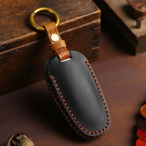 Miniatura 5 de SANRILY Funda de cuero para llavero para Hyundai Sonata Tucson 2022 2021 2020 Santa Fe Santa Cruz sin llave, funda de protección completa