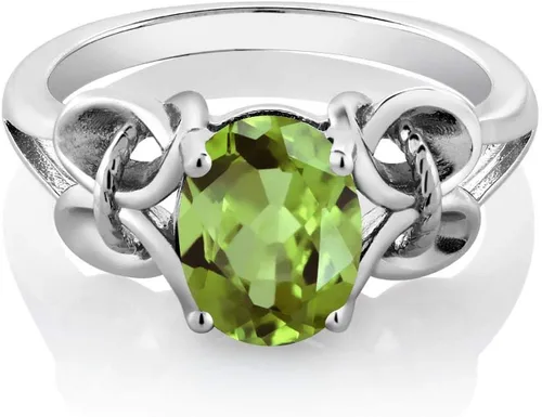 Miniatura 10 de Gem Stone King Anillo de compromiso ovalado con piedra natal para mujer, plata de ley 925, ovalado de 0.354 x 0.276 in, anillo de compromiso