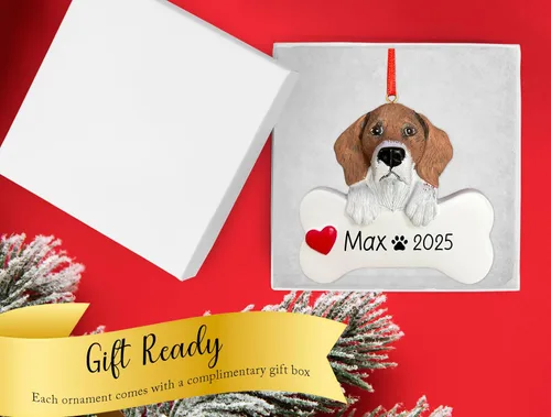 Miniatura 4 de Adorno de Navidad personalizado Beagle 2026 Raza de perro con hueso y corazón decoración de árbol de Navidad – Regalo único de recuerdo de Navidad