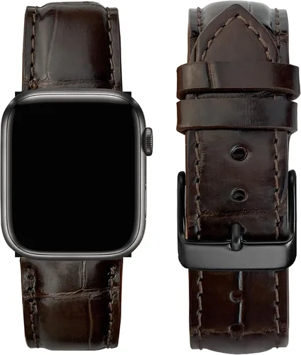 Miniatura 10 de AIIigator - Correa de reloj hecha a mano de cuero compatible con Apple Watch Ultra de 1.929 in 1.772 in 1.732 in 1.654 in 1.614 in 1.575 in 1.496 in