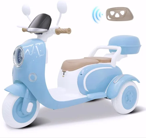 Miniatura 8 de Motocicleta eléctrica de 12 V para niños de 2 plazas con control remoto, moto eléctrica con caja de almacenamiento, música, luz LED, bocina, motor