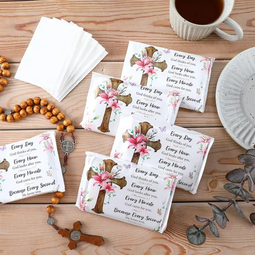 Miniatura 4 de PerKoop Paquete de 100 pañuelos faciales desechables de tamaño de viaje, 3 capas, para Pascua, primavera, viajes, boda, invitados, escuela, cartera
