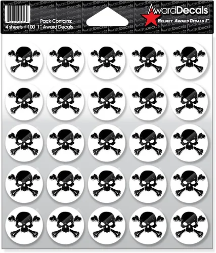 Miniatura 4 de Award Decals calcomanía de calavera y huesos cruzados (100 unidades)
