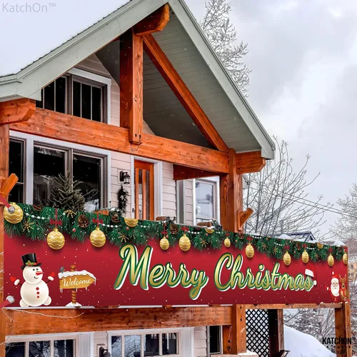 Miniatura 6 de KatchOn, Cartel de temporada grande – 120 x 20 pulgadas Decoraciones de fiesta de Navidad Cartel de alegría, decoración de Navidad al aire libre