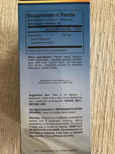 Miniatura 3 de Apex Energetics K-110 Resvero Active (16 onzas líquidas)