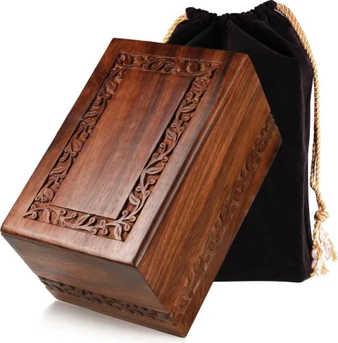 Miniatura 8 de SOULURNS Urnas de cremación para cenizas humanas, adultos, niños y mascotas, urnas de madera con caja y ataúd, capacidad para 250 pulgadas cúbicas