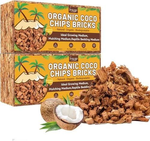 Miniatura 9 de Legigo Chips de fibra de coco de 1.1 libras para plantas - Ladrillo de chips de coco 100% orgánico, mezcla para macetas con bajo equilibrio EC y PH