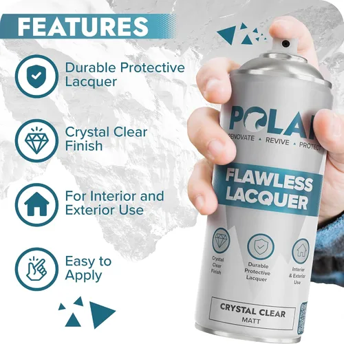 Miniatura 3 de Polar Clear - Spray de laca mate impecable – 2 x 13.5 onzas líquidas – Pintura en aerosol de capa transparente – No amarillea y resistente a
