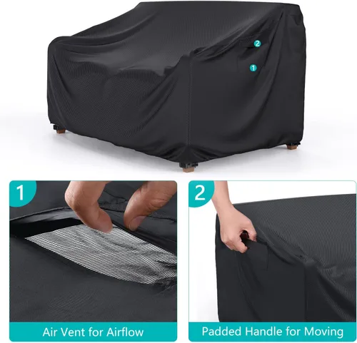 Miniatura 4 de Funda para Sofá de Patio Impermeable - Funda para Sofá de Exterior de 2 Plazas de Servicio Pesado, Fundas para Muebles de Patio con Ventilación