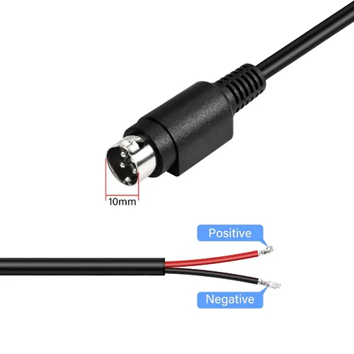 Miniatura 3 de Cable de repuesto de 18AWG 4 pines DIN macho coleta DIY para sistema de cámaras CCTV cargadores adaptador (4.9 pies)