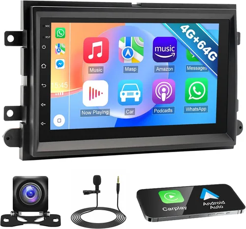 Miniatura 10 de Radio estéreo de coche con pantalla táctil HD de 7 pulgadas para Ford F150 F250 F350 2004-2014, con CarPlay inalámbrico y Android Auto, GPS Navi