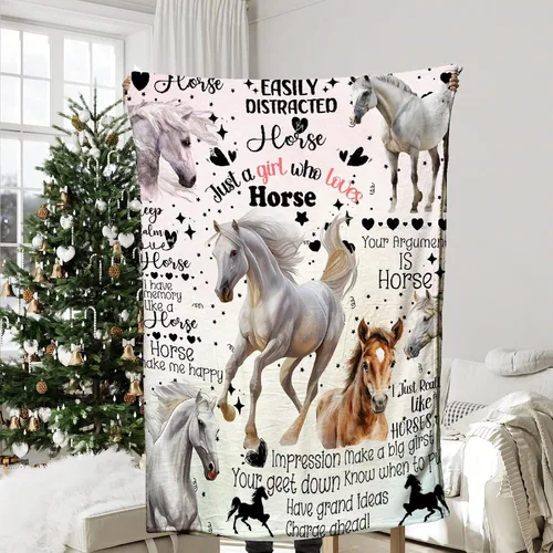 Miniatura 6 de Manta de caballos regalos para niñas y niños, manta de caballo regalos para decoración de bebé, manta de felpa suave y ligera de franela polar
