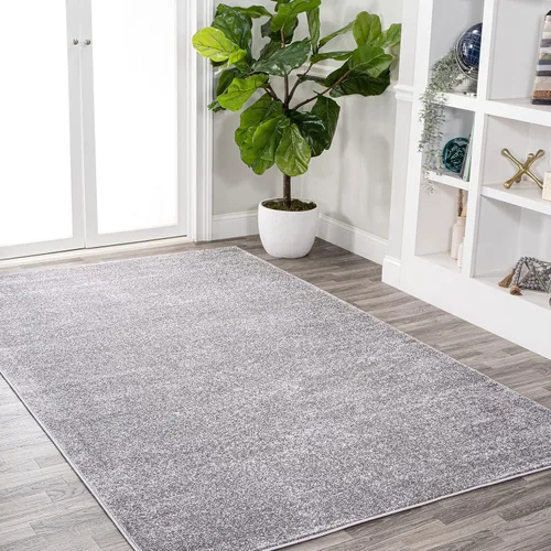 Miniatura 4 de JONATHAN Y Haze - Alfombra sólida de pelo bajo gris para interiores, 5 x 8 pies, estilo costero, bohemio, minimalista, clásica, fácil de limpiar