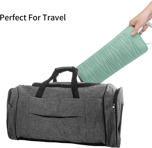 Miniatura 7 de Alfombrilla con bolsa de silicona resistente al calor para alisadoras de pelo, varitas para rizar, planchas planas y herramientas de peinado Verde
