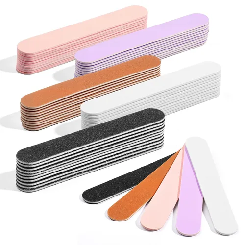 Miniatura 10 de Makartt Lima de uñas, tablas de esmeril de grano 100/180 para uñas, kit profesional de limas de doble cara lavables para lima de uñas media y suave