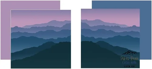 Miniatura 2 de Pikes Peak Elevation Mountains Colorado - 12 x 12 papeles de recortes - 2 hojas