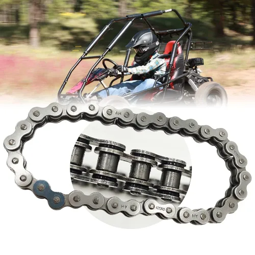 Miniatura 10 de QYMOTO KT196 Cadena de transmisión Go Kart 420 Cadena 32 eslabones para Coleman CK196-T 196cc Go Kart Jackshaft Cadena de transmisión