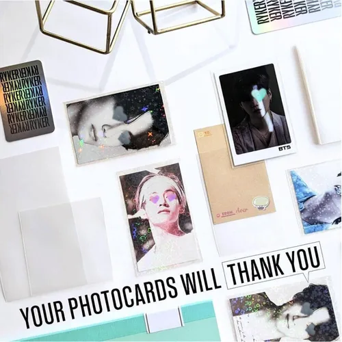 Miniatura 8 de Kit de iniciación protector de tarjetas fotográficas Kpop 4 en 1 Incluye 68 fundas para tarjetas en 3 tamaños estándar, fundas holográficas