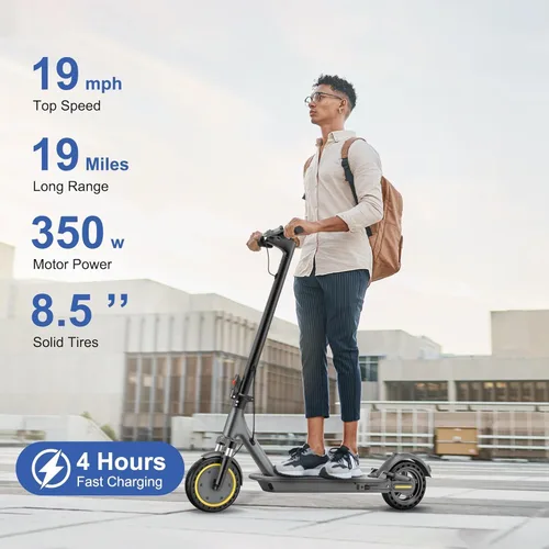 Miniatura 2 de NAVIC Scooter eléctrico, neumáticos de 8.5"/10", velocidad superior de 22/19/16Mph, motor de 500 W/350 W, rango de 49/28/22/16/13 millas, scooter