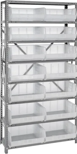 Miniatura 441 de Quantum QSBU-245BK Heavy Duty Shelving Unit with (7) Shelves and (24) QUS245 Black Bins for Garage Warehouse Storage Distribution 400 lb Load