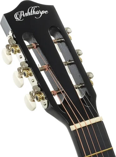 Miniatura 5 de Ashthorpe - Paquete de guitarra acústica para principiantes de 30 pulgadas (negro), kit básico de iniciación con funda, cuerdas, correa, afinador
