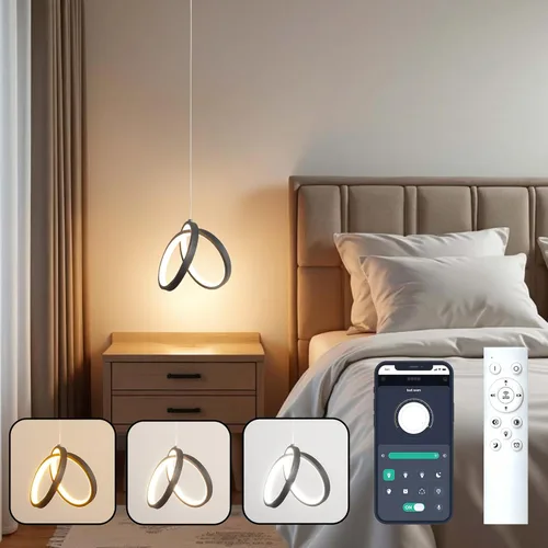 Miniatura 5 de Lámpara colgante LED - Isla moderna, regulable a distancia, aplicación inteligente, colgante ajustable para cocina, comedor, dormitorio