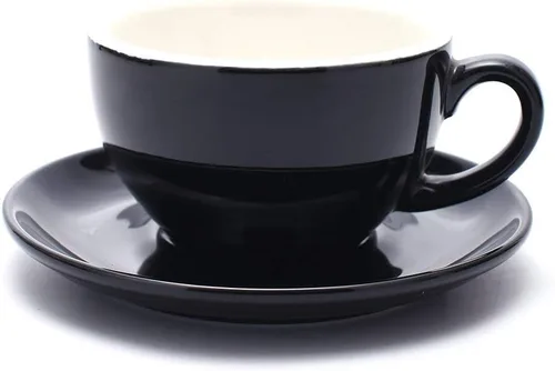 Miniatura 27 de Coffeezone Taza y Platillo de Café Espresso Doble, Cappuccino Pequeño y Café Especial, Porcelana de Hueso Nueva para Cafetería y Barista