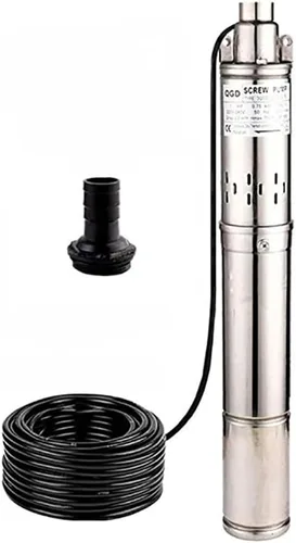 Bomba sumergible de pozo profundo de 1 Hp, bomba de pozo profundo de tubo de 220 V/60 Hz de 3 pulgadas, con cable eléctrico de 50 pies, cabezal de