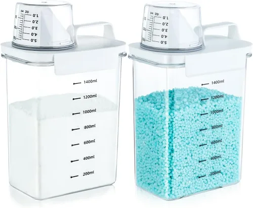 Miniatura 11 de Tokokimo Dispensador de detergente para ropa sucia – Recipiente de polvo y dispensador de perlas de refuerzo de aroma para organización de lavandería