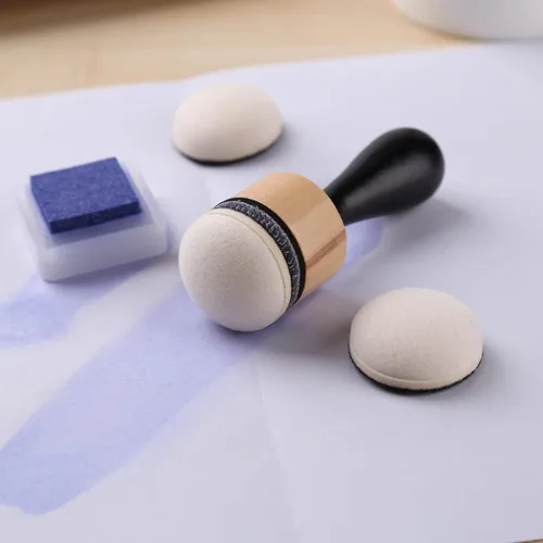 Miniatura 2 de Mini pinceles de mezcla de tinta, herramientas de 2 asas con 42 recambios de espumas redondas de repuesto y 20 cajas de almacenamiento de plástico