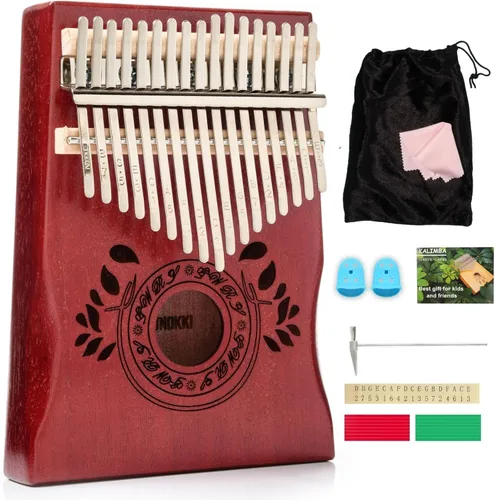 UNOKKI Piano de pulgar Kalimba de 17 teclas, relleno de calcetines navideños y regalos de música, kit completo para principiantes y juego de