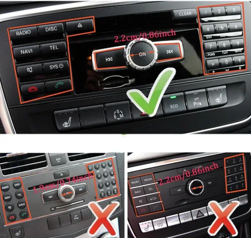 Miniatura 2 de Cubierta de botón de volumen ON para radio de automóvil, compatible con Mercedes Benz B C E G Clase W246 W204 W212 ML W166 CL/SL/CLA/CLS/SLK