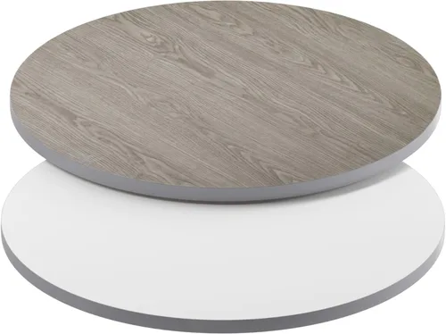 Miniatura 19 de Flash Furniture - Tapa de mesa de resina brillante de 30.0 x 48.0 pulgadas, con borde caído de 2.0 pulgadas de grosor Natural/Nogal