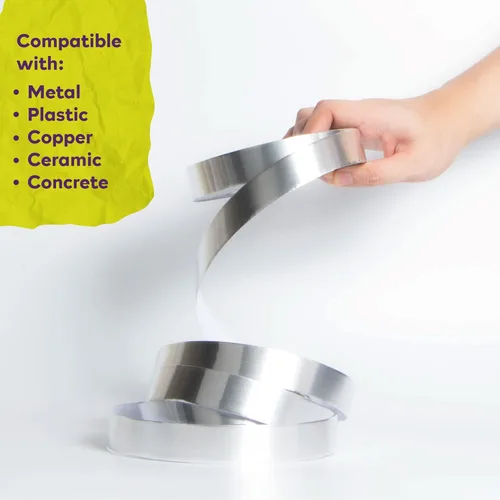 Miniatura 9 de ATack Cinta adhesiva reflectante de papel de aluminio, 2 pulgadas x 75 pies, 3.6 mil, cinta HVAC de aluminio de alta temperatura y resistente