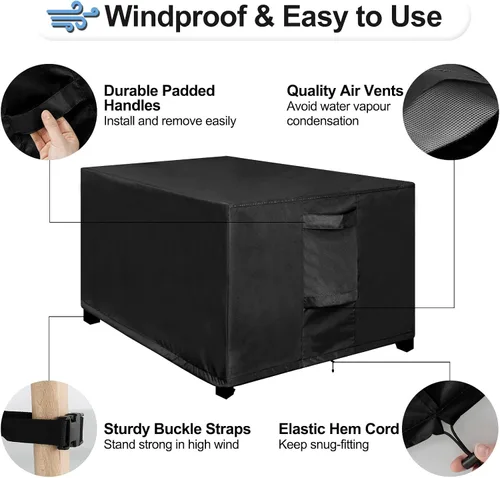 Miniatura 5 de OutdoorLines Fundas Impermeables para Otomanas de Patio Exterior - Cubierta Rectangular a Prueba de UV para Mesa Lateral de Patio Resistente al